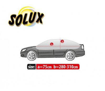  Semi Prelata auto, husa exterioara Dacia Logan 2 dupa 2012 Sedan, pentru protectie soare si inghet, marime L Sedan, lungime 280-310cm, model Solux 