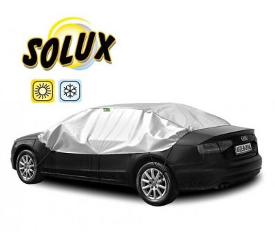  Semi Prelata auto, husa exterioara Dacia Solenza, pentru protectie soare si inghet, marime L Sedan, lungime 280-310cm, model Solux 