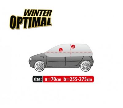  Semi Prelata auto, husa exterioara Daihatsu Charade, pentru protectie impotriva inghetului si soarelui, marime S-M Hatchback, lungime 255-275cm, model Winter Optimal 