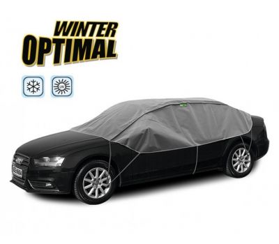  Semi Prelata auto, husa exterioara Hyundai Excel, pentru protectie impotriva inghetului si soarelui, marime L Sedan, lungime 280-310cm, model Winter Optimal 