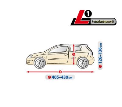  Prelata auto, husa exterioara Daewoo Lanos Hatchback, impermeabila in exterior anti-zgariere in interior lungime 405-430cm, L1 Hatchback/ Combi, model Optimal Garage 